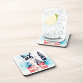 Niedliches Raccoon-Geburtstagsgeschenk Getränkeuntersetzer (Rechte Seite)