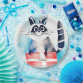 Niedliches Raccoon-Geburtstagsgeschenk Pappteller (Party)