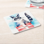 Niedliches Raccoon-Geburtstagsgeschenk Rechteckiger Pappuntersetzer (angewinkelt)