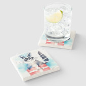 Niedliches Raccoon-Geburtstagsgeschenk Steinuntersetzer (Seitenansicht)