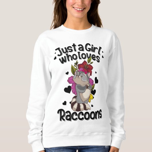 Niedliches Raccoon Geschenk für Mädchen Frauen Mül Sweatshirt (Vorderseite)