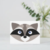 Niedliches Raccoon-Gesicht Postkarte (Stehend Vorderseite)