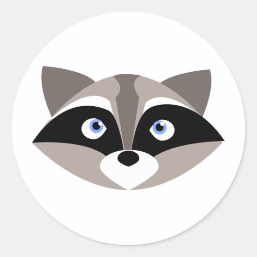 Niedliches Raccoon-Gesicht Runder Aufkleber (Vorderseite)