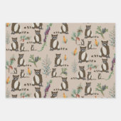 Niedliches Raccoon im Pinienwaldmuster Geschenkpapier Set (Vorderseite 3)