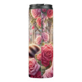 Niedliches Raccoon im Rose Thermosbecher (Rückseite)