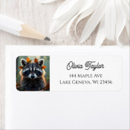 Niedliches Raccoon in Herbstlauben