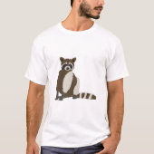 Niedliches Raccoon in Pinienwald - Illustration T-Shirt (Vorderseite)