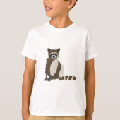 Niedliches Raccoon in Pinienwald - Illustration T-Shirt (Vorderseite)