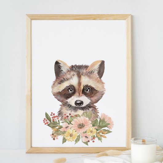 Niedliches Raccoon Kinderzimmer Wall Art Décor, Ba Poster