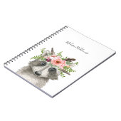 Niedliches Raccoon mit Aquarellblume Notizblock (Linke Seite)