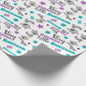 Niedliches Raccoon-Muster Geschenkpapier (Ecke)