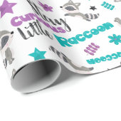 Niedliches Raccoon-Muster Geschenkpapier (Rolleneckpunkt)