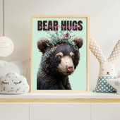 Niedliches Raccoon-, Owl- und Bärentriptychon-Kind Bilderwand Sets