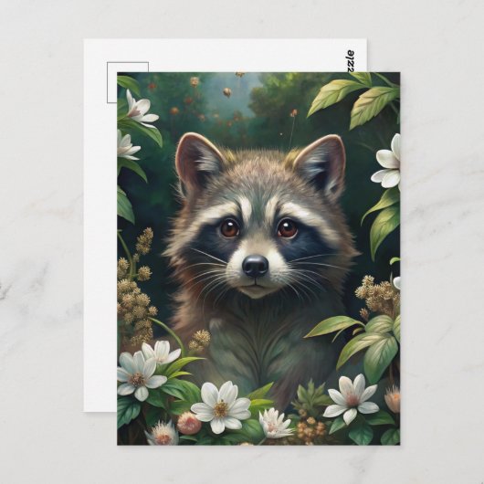 Niedliches Raccoon Postkarte (Vorne/Hinten)