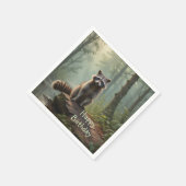 Niedliches Raccoon Serviette (Ecke)