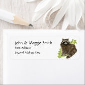 Niedliches Raccoon-Tier, Adressetikett (Insitu)