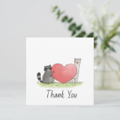 Niedliches Raccoon und Llama Sq1uare Dankeschön-Ka Dankeskarte (Stehend Vorderseite)