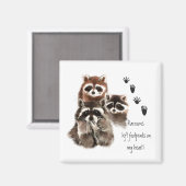 Niedliches Raccoon verließ Fußspuren auf meinem He Magnet (Vorderseite/Rückseite)