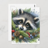 Niedliches Raccoon Wasserfarbe Postkarte (Vorne/Hinten)