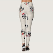 Niedliches Raccoon Weihnachtsmuster Leggings (Rückseite)