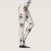 Niedliches Raccoon Weihnachtsmuster Leggings (Rechts)