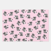 Niedliches Raccoon Wrapping-Papier Geschenkpapier Set (Vorderseite 2)