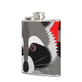 Niedliches Raccoon-Zeichnen Flachmann (Links)