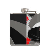 Niedliches Raccoon-Zeichnen Flachmann (Rückseite)