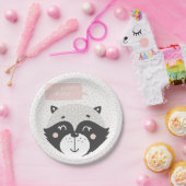 Niedliches Racoon | Teller für Personalisierte Geb (Party)