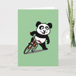 Niedliches Radfahren Panda Karte