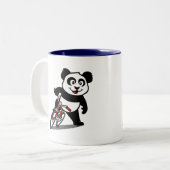 Niedliches Radfahren Panda Zweifarbige Tasse (Vorderseite Links)