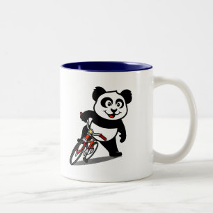 Niedliches Radfahren Panda Zweifarbige Tasse