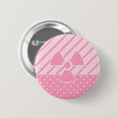 Niedliches radioaktives rosa Abzeichen Button (Vorne & Hinten)