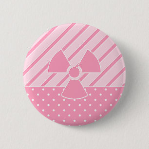 Niedliches radioaktives rosa Abzeichen Button
