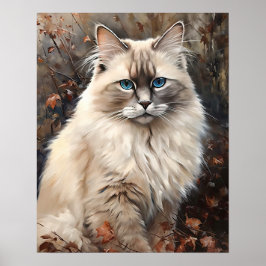 Niedliches Ragdoll Chat Art Print Poster