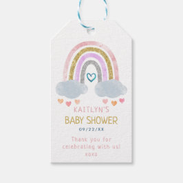 Niedliches Rainbow Baby Dusche Danke, Geschenkmark Geschenkanhänger