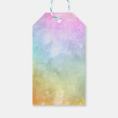 Niedliches Rainbow Baby Dusche Danke, Geschenkmark Geschenkanhänger (Rückseite)