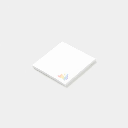 Niedliches Rainbow Bunny Rabbit Post-it Klebezettel (angewinkelt)