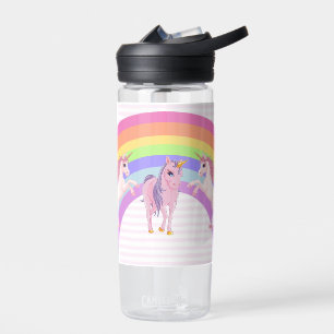 Niedliches Rainbow-Einhorn-Mädchen-Namen hinzufüge Trinkflasche