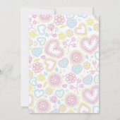 Niedliches Rainbow Foto Girly 5th Birthday Kids Fo Einladung (Rückseite)