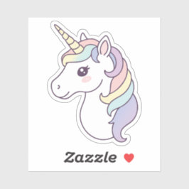 Niedliches Rainbow Gradient Unicorn Aufkleber