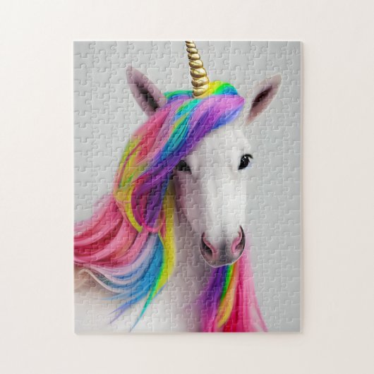 Niedliches Rainbow Hair Unicorn Jigsaw Puzzle (Vertikal)
