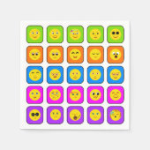 Niedliches Rainbow Happy Face Emoticons Muster Serviette (Vorderseite)