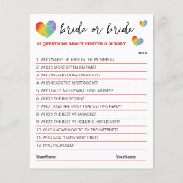 Niedliches Rainbow Hearts Bridge oder Bride Game