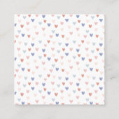 Niedliches Rainbow-Herz-Klassenvalentin Quadratische Visitenkarte (Rückseite)