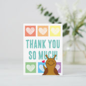 Niedliches Rainbow Herzlichen Dank | Postkarte (Stehend Vorderseite)