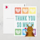 Niedliches Rainbow Herzlichen Dank | Postkarte (Vorne/Hinten)