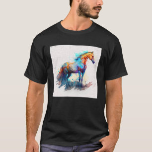Niedliches Rainbow Horse Paint Spritzer Illustrati T-Shirt
