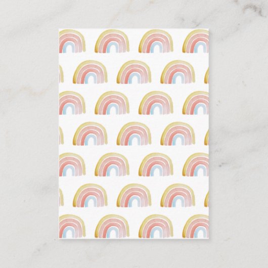 Niedliches Rainbow-Kinderdusche Buchungsanfrage Begleitkarte (Rückseite)