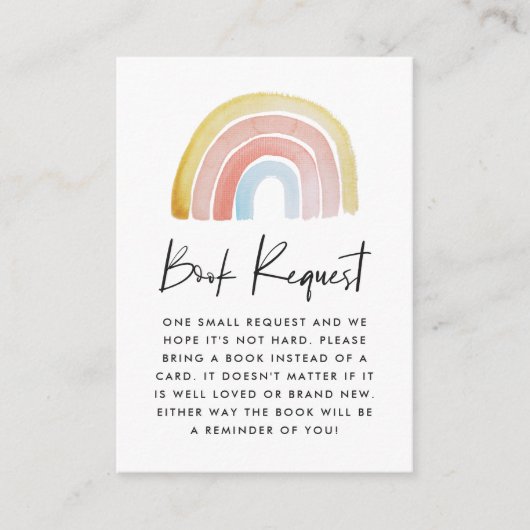 Niedliches Rainbow-Kinderdusche Buchungsanfrage Begleitkarte (Vorderseite)